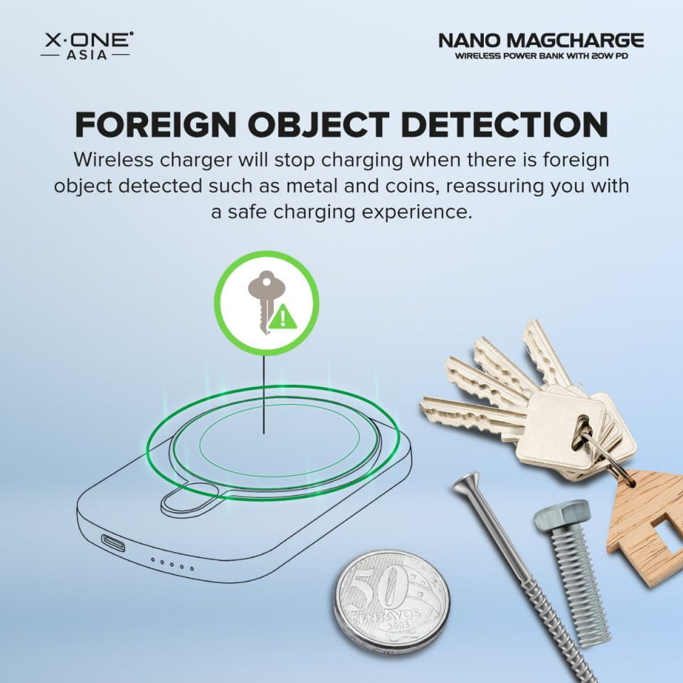 X.One® Nano Magcharge-Magnetic Wireless Powerbank with 20W PD3.0 USB-C Port