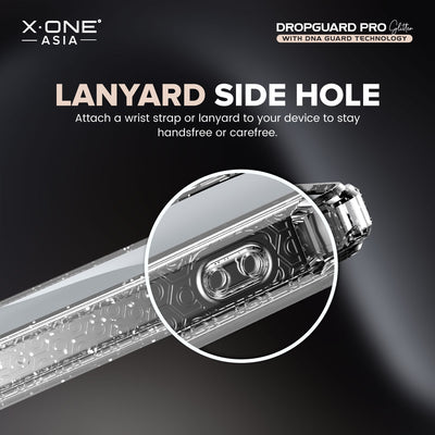 X.One® Dropguard Pro Glitter MagSafe Case for iPhone 15 Series — Lanyard Side Hole