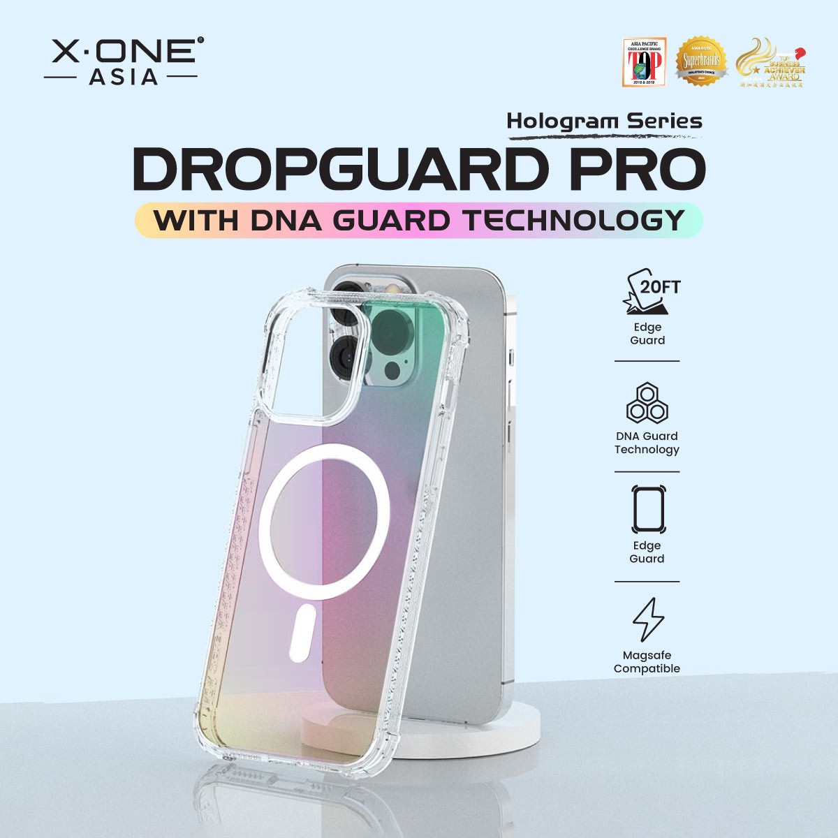 X.One® Dropguard Pro Hologram (Magsafe Edition) Impact Protection Case for iPhone 15/14 series