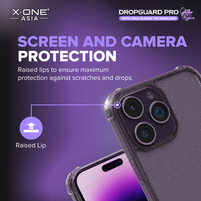 X.One® Dropguard Pro Glitter Case for iPhone 14 Series — Screen and Camera Protection