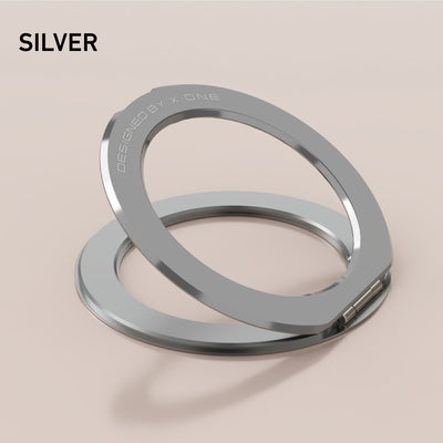 X.One® MagFlix Gripstand Magnetic Phone Ring Stand — Silver