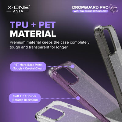 X.One® Dropguard Pro Glitter Case for iPhone 14 Series — TPU PET Material