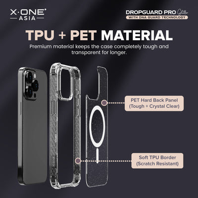 X.One® Dropguard Pro Glitter MagSafe Case for iPhone 15 Series — TPU PET Material