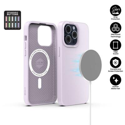 X.One® Shock Dominator Pastel MagSafe Case for iPhone 15 Pro — Lavender Purple