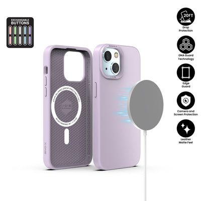 X.One® Shock Dominator Pastel MagSafe Case for iPhone 15 — Lavender Purple