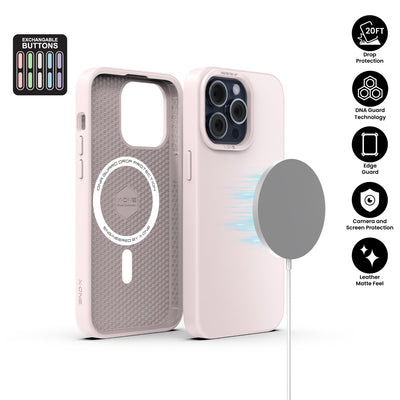 X.One® Shock Dominator Pastel MagSafe Case for iPhone 15 Pro — Sakura Pink