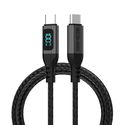 X.One® Ultra Pro 100W USB-C to USB-C Fast Charge Cable — LED Display