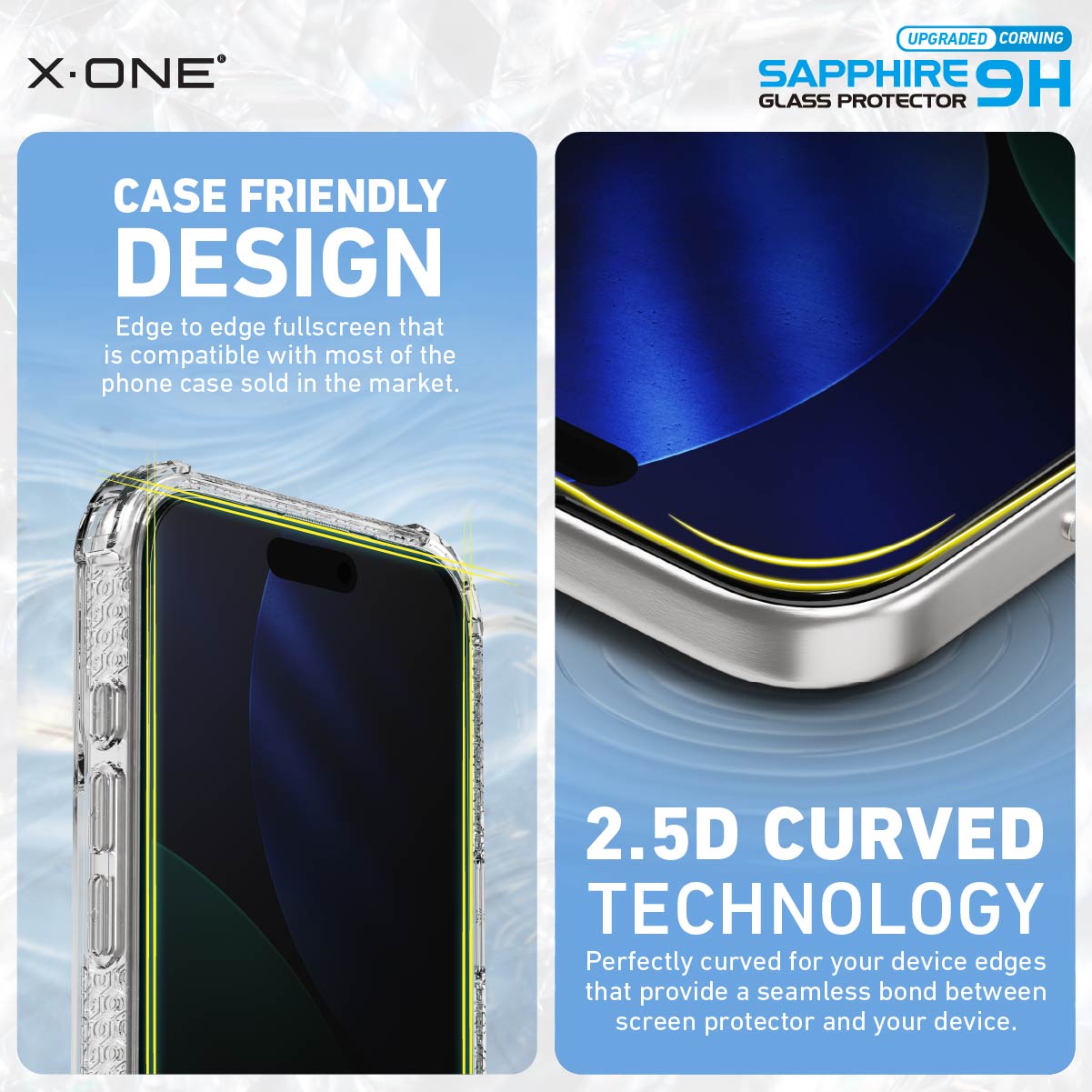 X.One® Sapphire Coated Corning Glass with Dust Free Installer Kit for iPhone