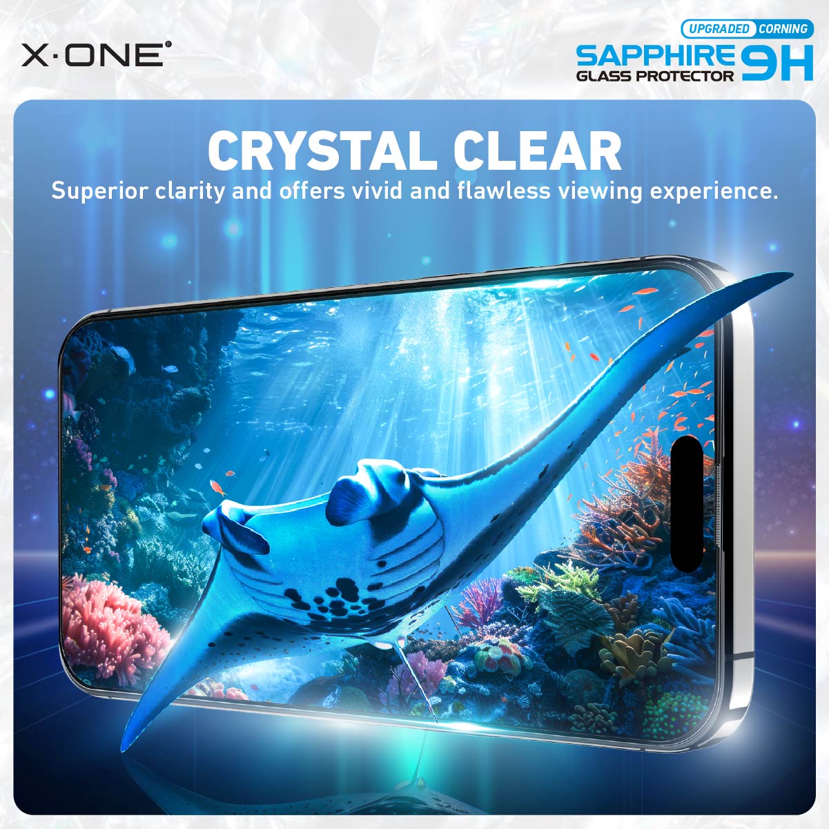 X.One® Sapphire Coated Corning Glass with Dust Free Installer Kit for iPhone