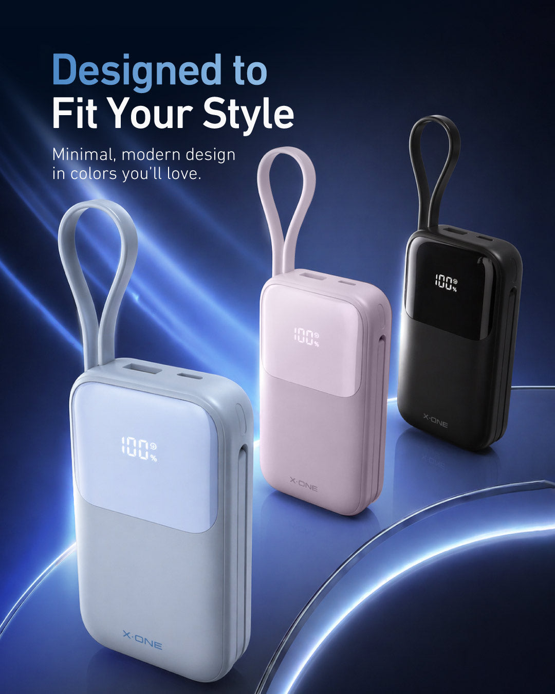 X.One® Atom Duo 10000mAh Power Bank — Designed to Fit Your Style
