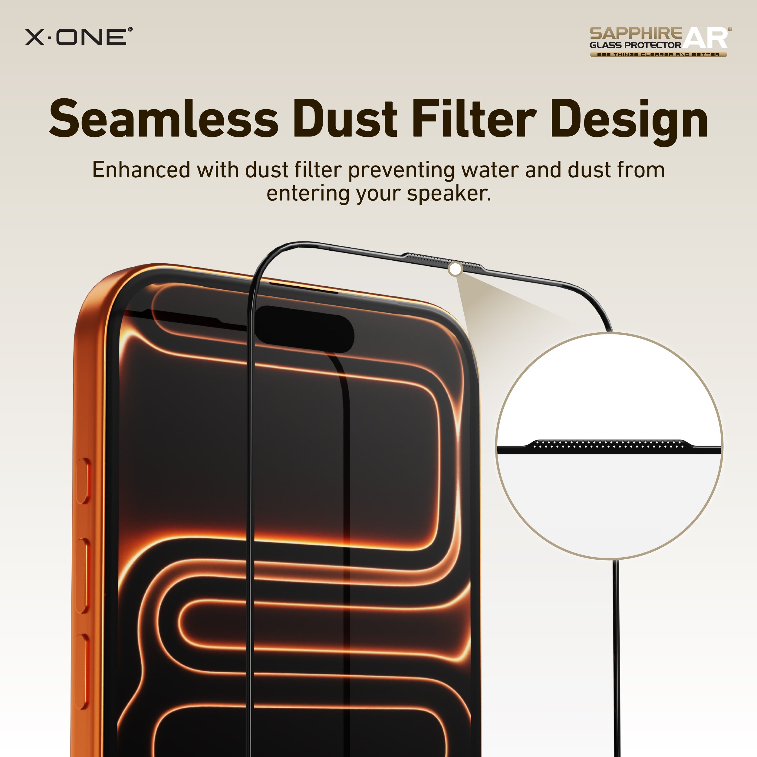 X.One Sapphire AR+ Glass Protector with Installer Kit for iPhone 17 & 16 Series