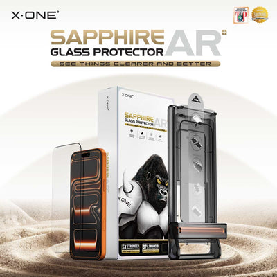 X.One® Sapphire AR+ Clear Glass Screen Protector on iPhone 17 — Front View