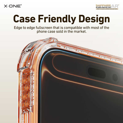 X.One® Sapphire AR+ Clear Glass Screen Protector — Sapphire Surface Close-Up