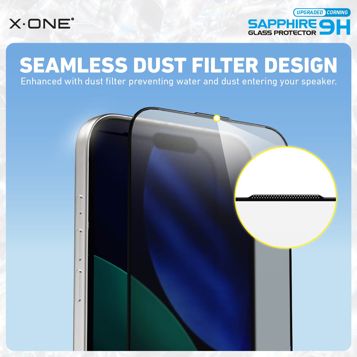 X.One® Sapphire Coated Corning Glass with Dust Free Installer Kit for iPhone