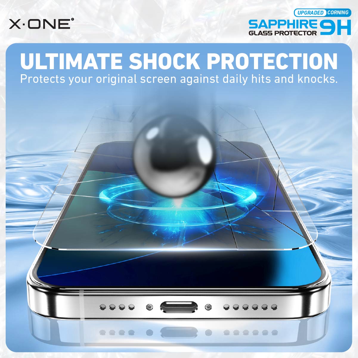 X.One® Sapphire Coated Corning Glass with Dust Free Installer Kit for iPhone