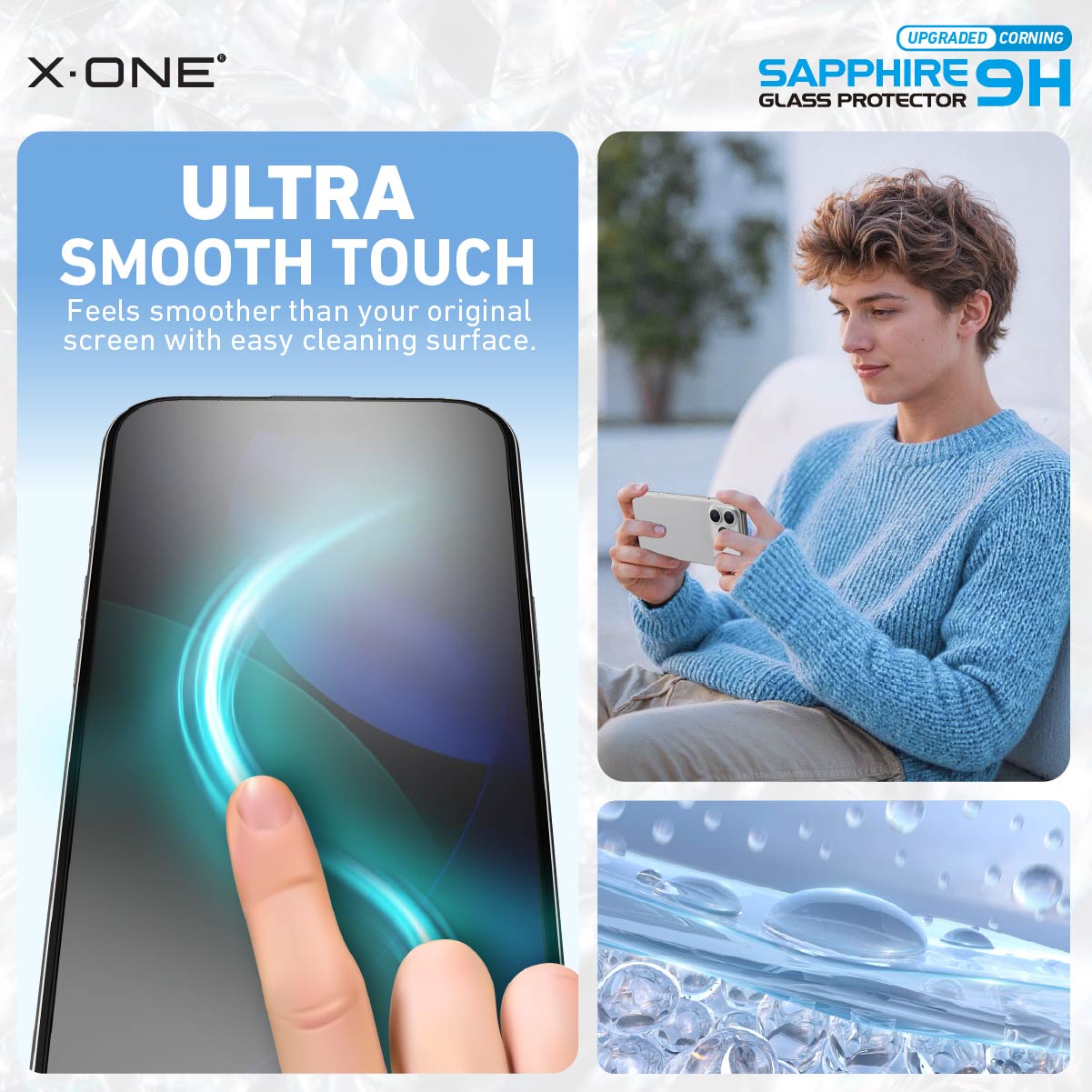 X.One® Sapphire Coated Corning Glass with Dust Free Installer Kit for iPhone