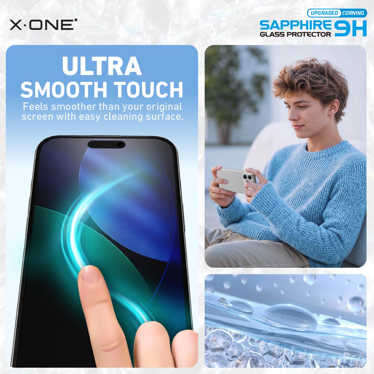 X.One® Sapphire Coated Corning Glass with Dust Free Installer Kit for iPhone
